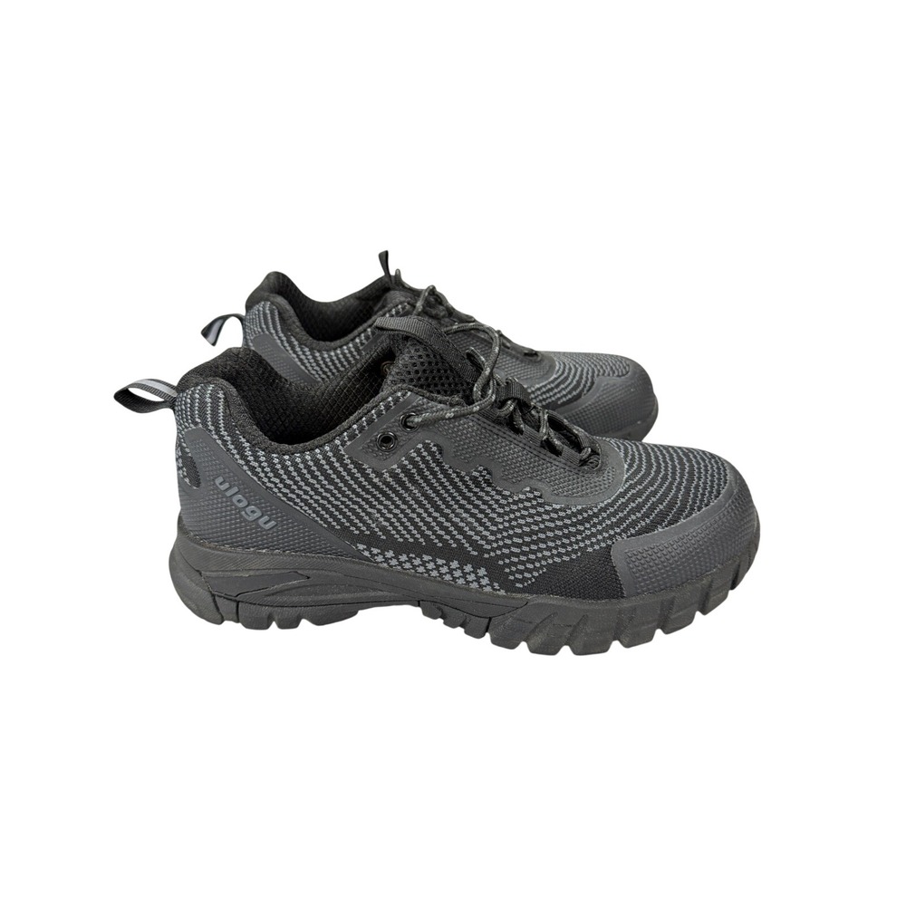 Ulogu‎ Mens Steel Toe Safety Shoes Black Grey Knit Industrial Work Sneakers 43
